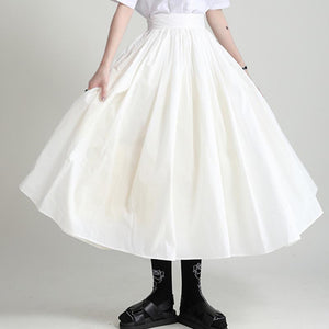 Solid inner cotton yarn layered a-line skirts