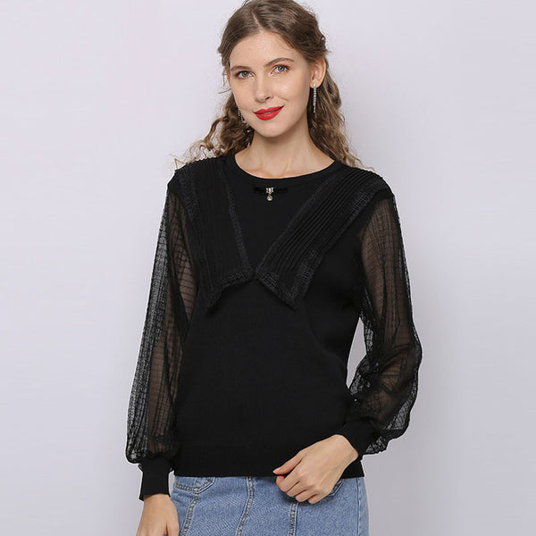 Soft transparent knitted thin blouses