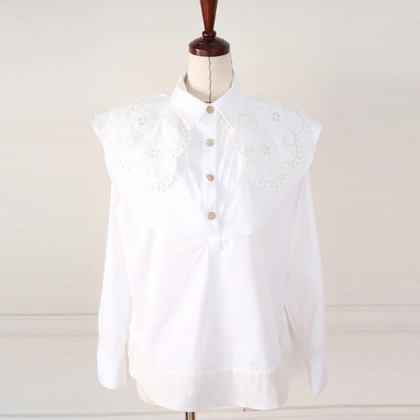 Ruffled vintage single-breasted blouses
