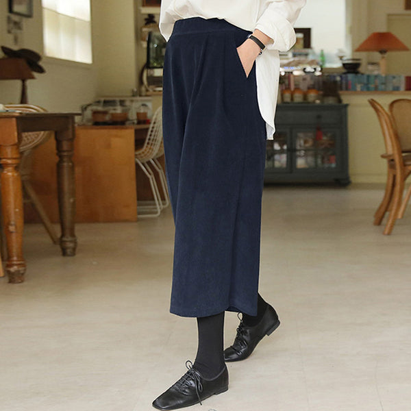 Elastic waist boxy baggy pants for women