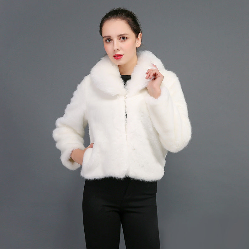 Faux rabbit fur short coats