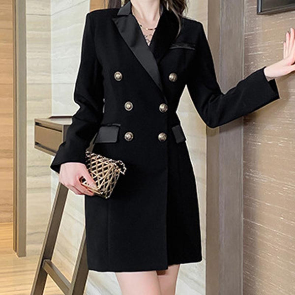 Women double breasted short suit dresses