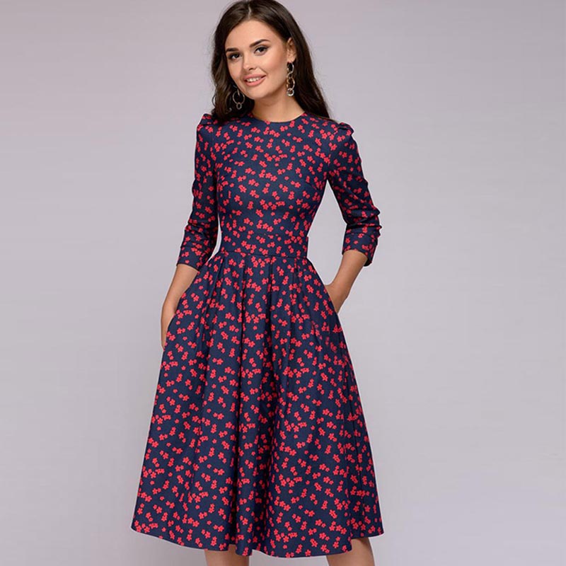 Retro floral dresses with pockets
