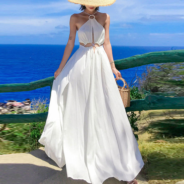 Bohemian summer halter beach dress