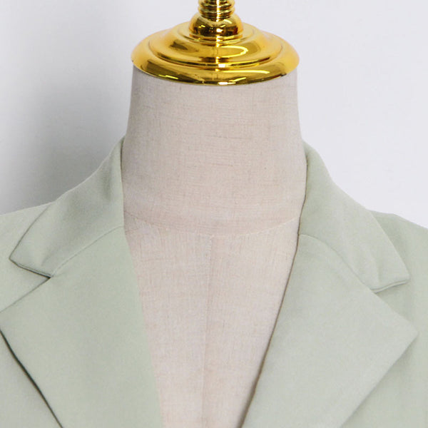 Lapel single-breasted openwork long coats