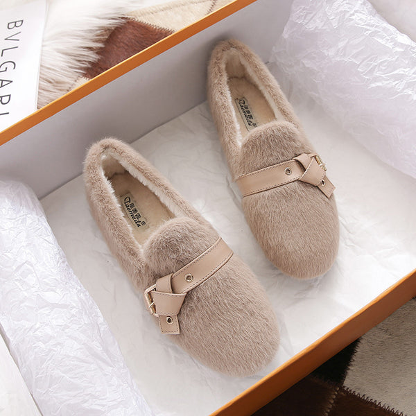Brief patch round toe loafers