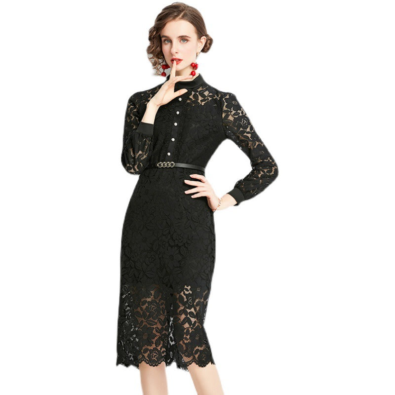 Black elegant lace bodycon dresses