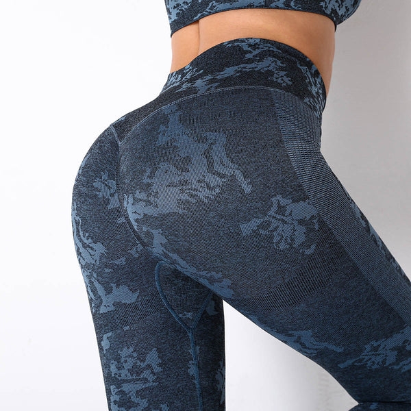 Print patchwork active pants
