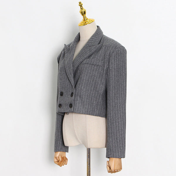 Wool blend striped double-breasted blazers