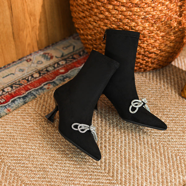 Women's bow decoration ankle boots