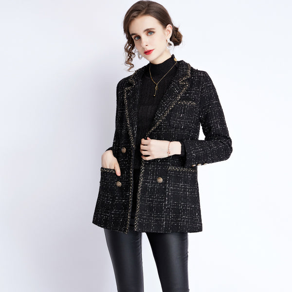 Vintage plaid winter woolen blazers