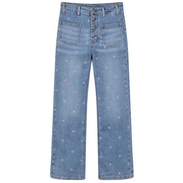 Year-round high waisted dot jean pants for women