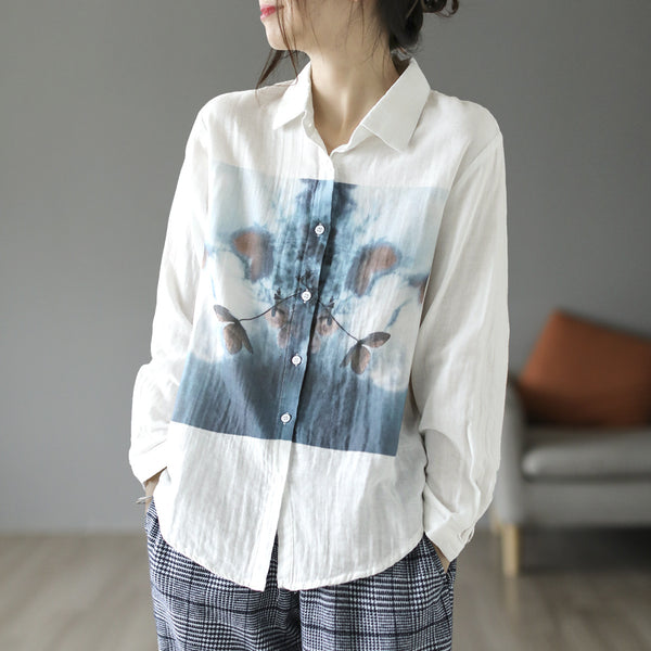 Casual oversize print blouse
