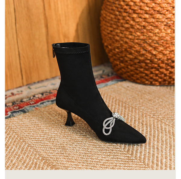 Women's bow decoration ankle boots