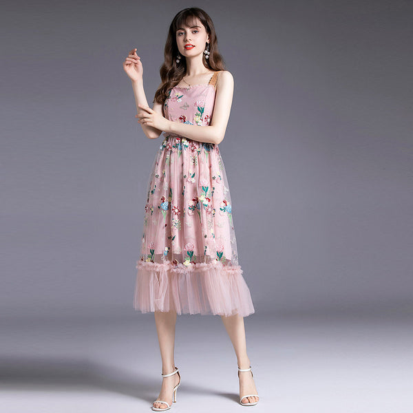 Dreamy embroidered mesh princess dresses