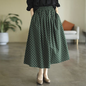 Brief dot elastic wasit a-line skirts