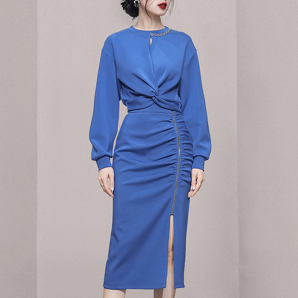 Women long sleeve causal skirt suits