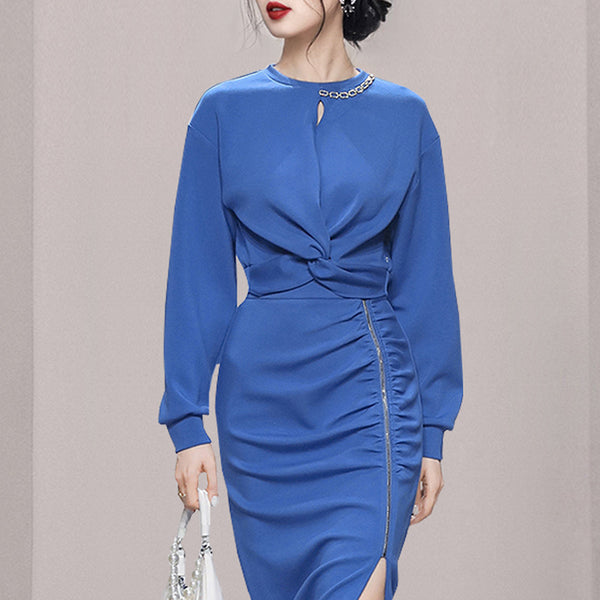 Women long sleeve causal skirt suits