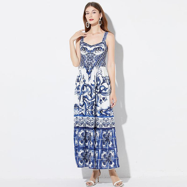 Women summer printing maxi dresses