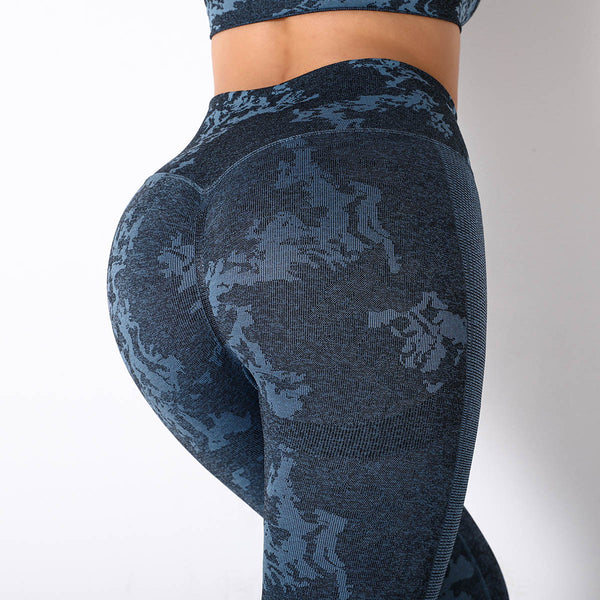 Print patchwork active pants