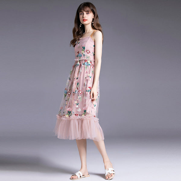 Dreamy embroidered mesh princess dresses