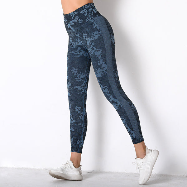 Print patchwork active pants