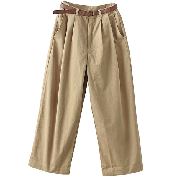 Boxy solid color dual pocket wide leg pants