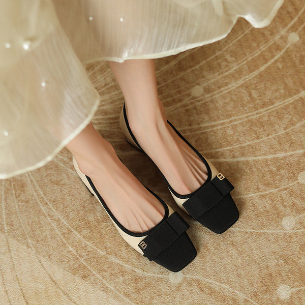 Elegant square toe chunky heels maryjanes shoes