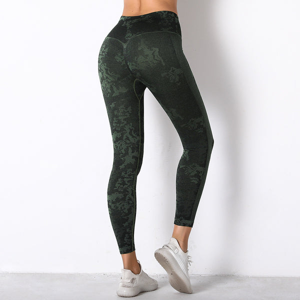 Print patchwork active pants