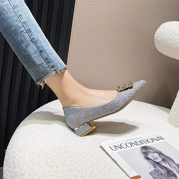 Women pointed toe low fronted shoes
