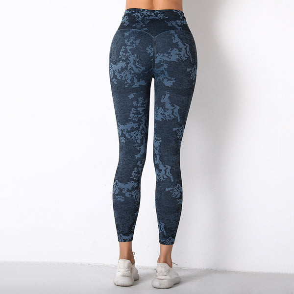 Print patchwork active pants