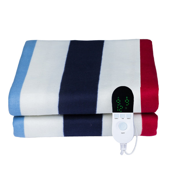 Color Hit Stripe Electric Blankets Single Control/Dual Control 12 Hours Auto-Off