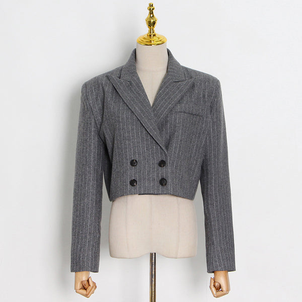 Wool blend striped double-breasted blazers