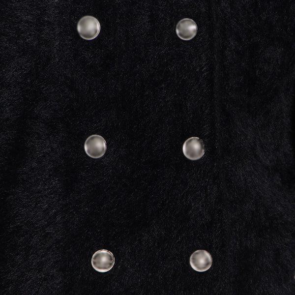 Double-breasted turn-down collar patchwork coats