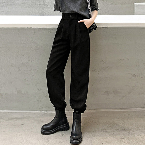 Casual solid cargo winter pants