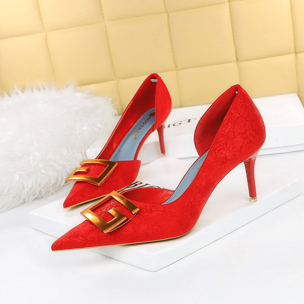 Women's pointed toe heels shoes