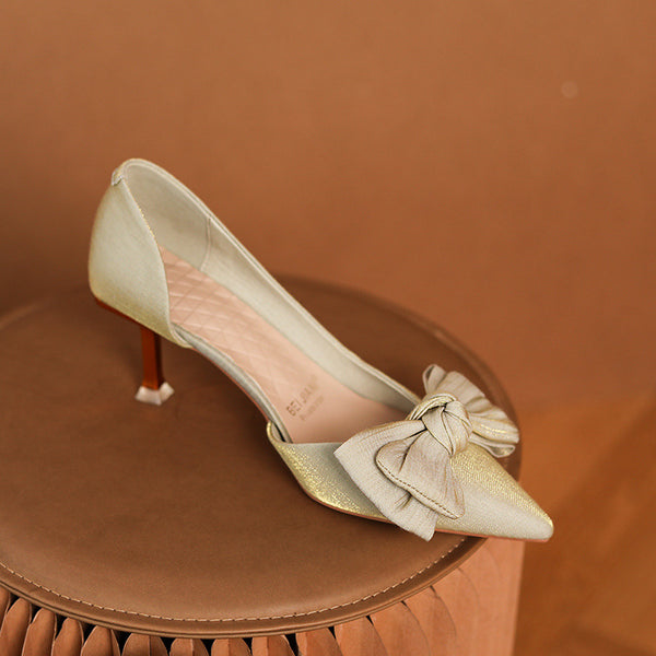 Elegant pointed toe thin heels wedding pump shoes