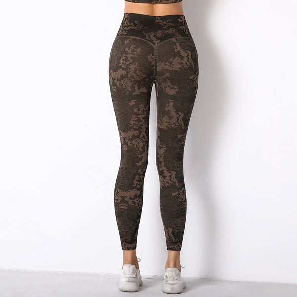 Print patchwork active pants