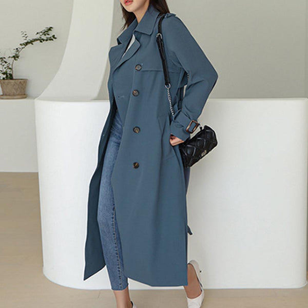 Classic double breasted notched trench coats