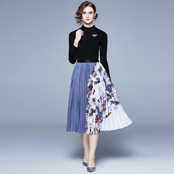 Women's fall fashion skirt suit