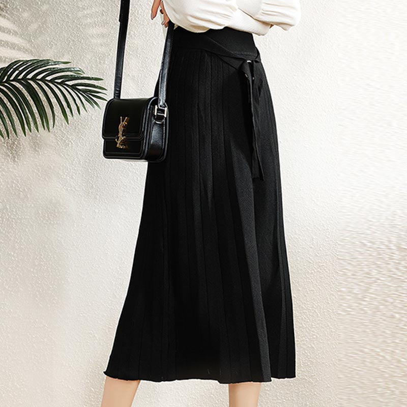 Elegant solid  high waist knitting dresses