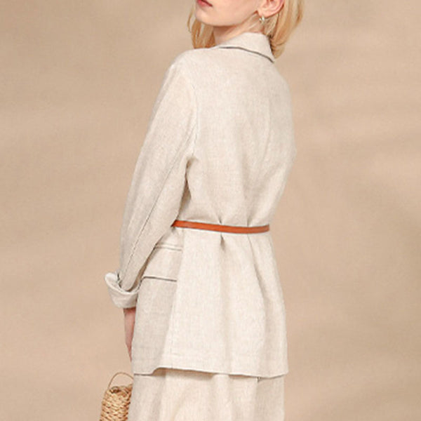 Women's casual linen blazer coat