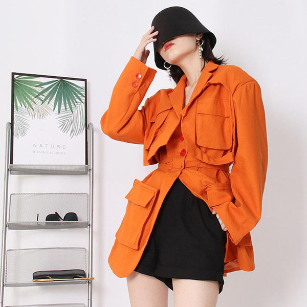 Casual solid notched long sleeve jackets