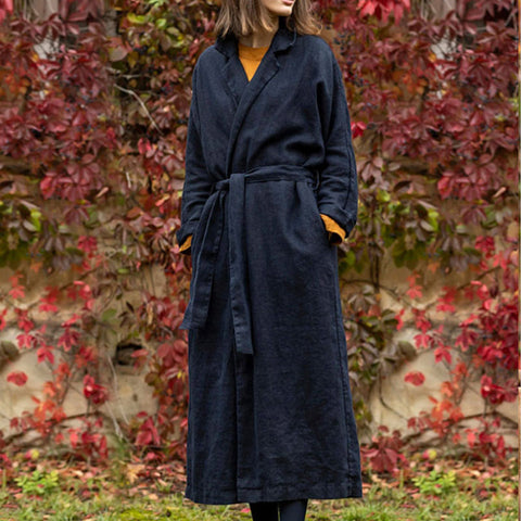 Linen casual long coat