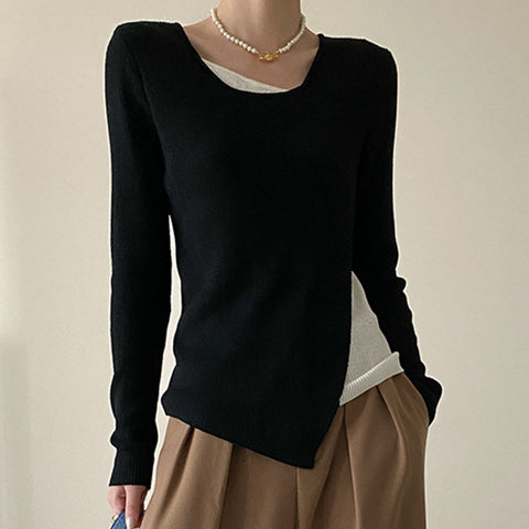 Long sleeve casual knit top