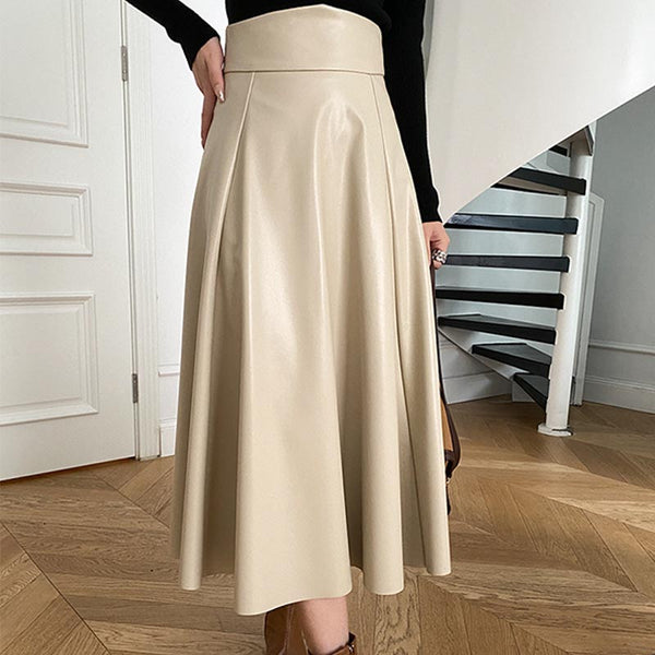 Women's fashion pu long skirts
