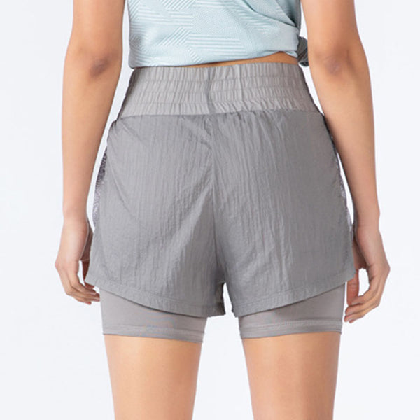 High waisted solid activewear shorts