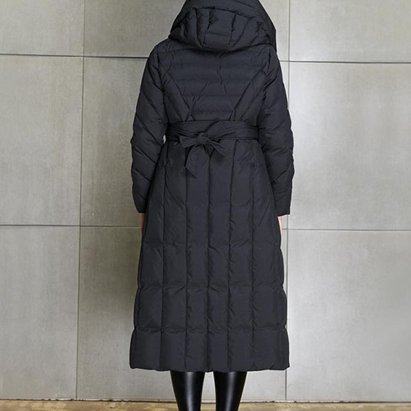 Women's classic long puffer hooded coat