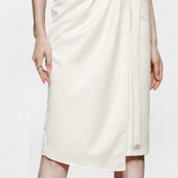 Half sleeve asymmetric skirt suits