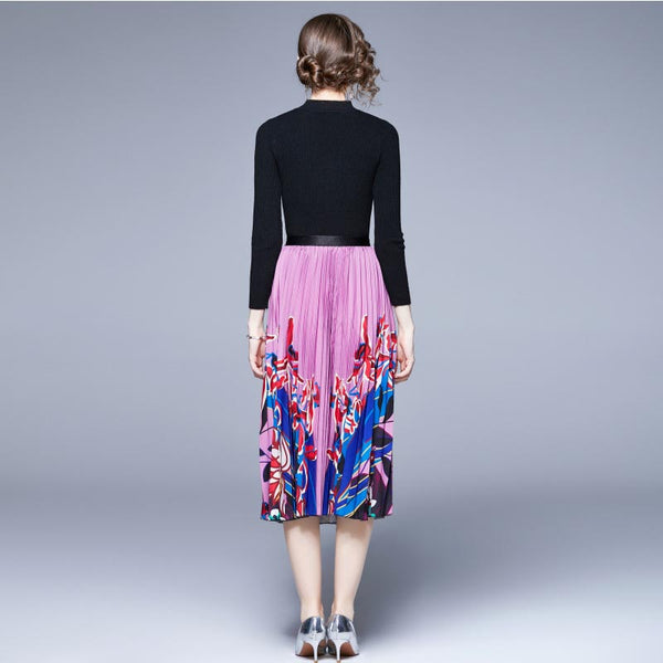 Women's fashion floral skirt suit